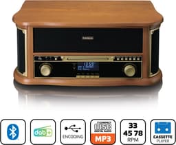 Lenco Retro Platenspeler Bundel - TCD-2571WD + TTA-6IN1 - Platenspeler met Bluetooth, DAB en Cassette - 6-delige LP Schoonmaakset — thumbnail 4