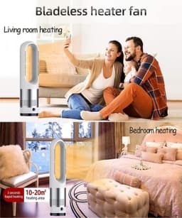 Torenventilator - Bladeless Fan - Kamer Lucht Circuleren - Warm en Koel Functie - 18 inch - Wit — thumbnail 4