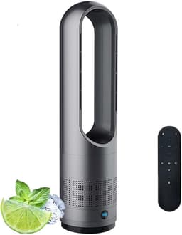 Torenventilator - Bladeless Fan - Kamer Lucht Circuleren - Warm en Koel Functie - 18 inch - Wit — thumbnail 1