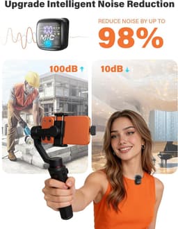 Draadloze dasspeldmicrofoon geschikt voor iPhone, iPad en Android-telefoons. Set van 2 mini-microfoons met ruisonderdrukking, automatische koppeling, mute-functie en reverb, geschikt voor vloggen, video-opnames, TikTok en YouTube — thumbnail 4