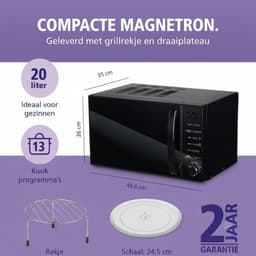 JCP® Magnetron - Airfryer - Vrijstaand - Zwart - 10cm x 10cm x 10cm — thumbnail 2