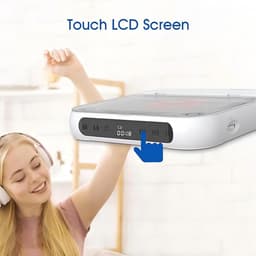 Draagbare cd-speler met Bluetooth –Draagbare Bluetooth-cd-speler met USB-C-snelladen – Ultradun en compact – Ondersteunt MP3/WMA-formaten – voor onderweg – thuis en op de camping -Roze — thumbnail 2