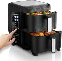 Airfryer XL - Hete Lucht Oven - Gezond Koken - Dubbele Mand - 11 Liter - Zwart — thumbnail 1