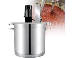 Keukenmixer Met Verwarming - Automatische Mixer Stoofpot - Sausen en Stoofpotten Maken - Roestvrij Staal Dubbellaagse Schraper - 25L - Zilver