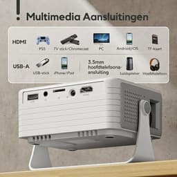 Lìon® Mini Beamer - Beamer - Projector - Wit - 12cm x 10cm x 9cm — thumbnail 2