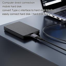 USB C naar B Adapter - Converter Kabel - Bestanden Overzetten - 10 Gbps Data Snelheid - 1 Stuk - Zwart — thumbnail 2