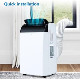 Draagbare airconditioners 10.000 BTU Vrijstaande kamerairco – ABS-behuizing, vloermodel in wit voor slaapkamer, appartement, thuiskantoor, studentenkamer – 40 x 46 x 87 cm — thumbnail 5