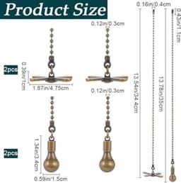Trekketting voor Plafondventilator en Lamp - Verlengkettingen in Antiek Brons — thumbnail 1