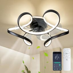 Ventilator Plafondlamp - Dimbaar Met Afstandsbediening - Smart Lamp - Wit - 6 Standen - Moderne Ventilator Lamp - 64W — thumbnail 2