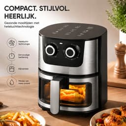 NAXSIR Airfryer XXL - 7 Liter - Heteluchtfriteuse - Zichtvenster - Digitaal Display - 1500W — thumbnail 4