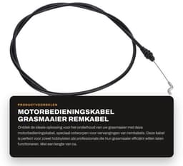 Motorbedieningskabel Vervanging voor Toro Grasmaaier - Remkabel - PVC/Nylon/Staaldraad - Lengte 147 cm - Uittrekbare lengte 80 mm - Artikelnummer 104-8676 — thumbnail 1