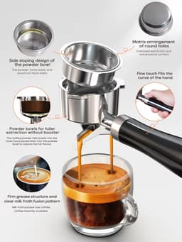 Mura Koffiemachines - Koffiezetapparaat - Melkopschuimer - Espressomachine - Instelbare Temperatuur - Kopjesverwarmer - Zilver — thumbnail 3