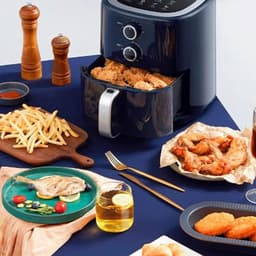 Luchtfriteuse Oven - Compacte Frituurpan - Gezond Koken - Olievrij Bakken - 5 Liter - Zwart — thumbnail 2