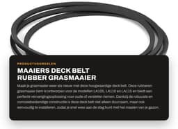 Dailygoods- Deck Belt Vervanging - Rubber - Geschikt voor John Deere LA105/LA110/LA115 - Duurzaam - Eenvoudige installatie - Afmetingen 1,27 x 261,6 cm - Grasmaaierband — thumbnail 1