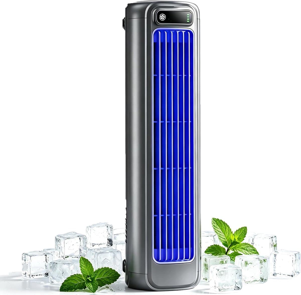 Draagbare airconditioner met stille koelventilator en 3 snelheden Ophangbaar, met haken, luchtcirculatie, lange batterijduur, geschikt voor keukenbladen, enz (zwart) — afbeelding 1