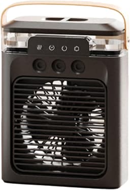 Persoonlijke Aircooler | Portable Air Conditioner, 3‑in‑1 Verdampingskoeler, bevochtiger en luchtreiniger, bureau‑ventilator met 7‑kleuren LED‑nachtlamp, USB‑voeding voor kantoor, thuis en reizen （Zwart） — thumbnail 1
