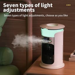 Mobiele airco Luchtkoeler - Luchtkoelerventilator - Verdampingskoeler-aircooler-luchtkoeler- Stille werking oscillatie - 3 snelheidsstanden - Watertank van 880 ml - Koelventilator voor slaapkamers, kantoren en woningen - 15,3 x 20,5 cm - Groen — thumbnail 4