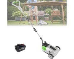 Loopmaaier Borstelloze Motor - Elektrische Grastrimmer Accu - Gazon Onderhouden - Telescopische Handgreep - 6500 RPM - Grijs