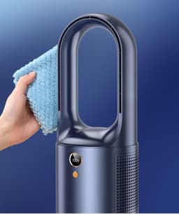 Fluisterstille, oplaadbare tafelventilator met veilige, stijlvolle en chique bladloze vormgeving en revolutionaire luchtstroom (wit) — thumbnail 1