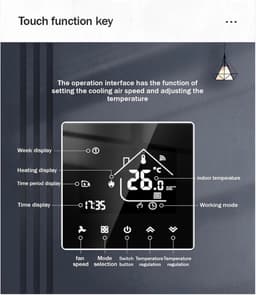 Slimme Thermostaat - Temperatuurregelaar Boiler - Verwarming Regelen - WiFi Afstandsbediening - 86 x 86 mm - Wit — thumbnail 4