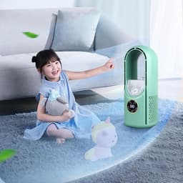 Ventilator - Bureauventilator bladloos - 6 snelheden - USB verneveling timer - Draagbaar - Groen — thumbnail 2