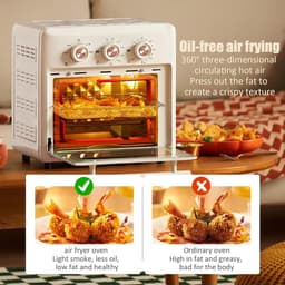 Heteluchtoven Airfryer - Combinatie Oven - Veelzijdig Koken - 360 Graden Circulatie - 15 Liter Capaciteit - Gebroken Wit — thumbnail 2
