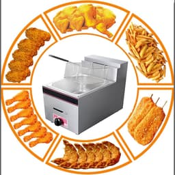 Gasfriteuse Roestvrij Staal - Friteuse Keuken - Frituren Thuis - 10L Enkele Tank — thumbnail 3