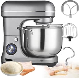 Keukenmixer - Deegmixer Standmixer - Bakken En Koken - Krachtige Koperen Motor - 10 Liter Kom - Zilver — thumbnail 1