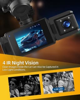 3-kanaals Dashcam - Full HD 1080p - 2 Inch Scherm - Wifi Verbinding - Voor Auto — thumbnail 3
