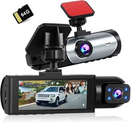 Dashcam - IPS-scherm - Full HD 1080p - Dubbele lens voor en achter - Voor alle voertuigen — thumbnail 1