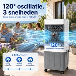 MUPOO Aircooler 32L Mobiel - Luchtkoeler / Airco zonder Afvoerslang - 4-in-1 Ventileren met 120° Oscillatie & Afstandsbediening-Airconditioning-Stil (50dB)-voor Woonkamer, Slaapkamer, Kantoor en Garage — thumbnail 3