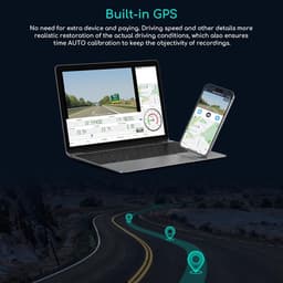 SnelShoppen - 4K Dashcam Dual Camera met GPS, Wi-Fi, Infrarood Nachtzicht, G-sensor, Parkeermodus, 2.5K + 1080P Beeldkwaliteit, Groothoeklens 170°, Su — thumbnail 4