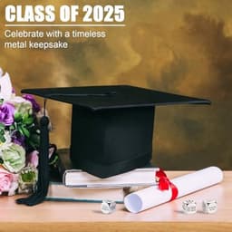 Afstudeerbeslissingsdobbelstenen, 1,5 cm, klas van 2025, dobbelstenen met inspirerende woorden, metalen cadeau voor positieve ondersteuning, afstudeerfeestdecoraties voor haar en hem, schooldiploma-uitreiking — thumbnail 5