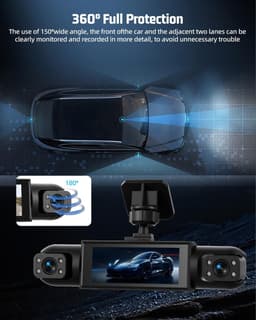 SnelShoppen - 4-kanaals dashcam 1080P met 360°-afdekking, groothoek, 3,16 inch display, IR-nachtzicht, loop-opname, bewegingsdetectie, camera voor, li — thumbnail 3
