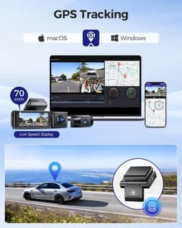 Dashcam voor auto - Zwart - 3,19 inch IPS-scherm - 4K+1080P+2.5K Resolutie - Met WiFi, GPS en Nachtzicht — thumbnail 2