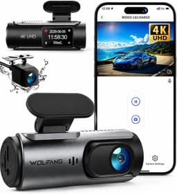 Dashcam voor auto - Zwart - 4K Ultra HD - Met Achtercamera en Nachtzicht - Voor Veilig Rijden — thumbnail 1