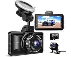 Dashcam voor auto - Zwart - M01 Pro - Dubbele 1080p FHD camera met nachtzicht en parkeerbewaking - Voor personenauto's
