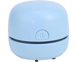 Mini bureaustofzuiger, sterke zuigkracht en laag geluidsniveau, compact tafelstofzuiger voor bureau, keuken, gameroom, school en studentenkamer（Blauw）