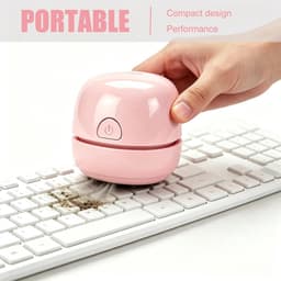 Mini Tafelstofzuiger Roze USB Oplaadbaar, Draagbare Bureaustofzuiger voor Gumrestjes, Stof, Kruimels, Computertoetsenborden en Autoreiniging — thumbnail 3