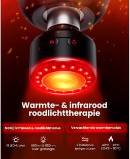 Massage Gun met Infrarood en Warmte – 5 Snelheden – 6 Massagekoppen – 11 mm Amplitude – 120W — thumbnail 5