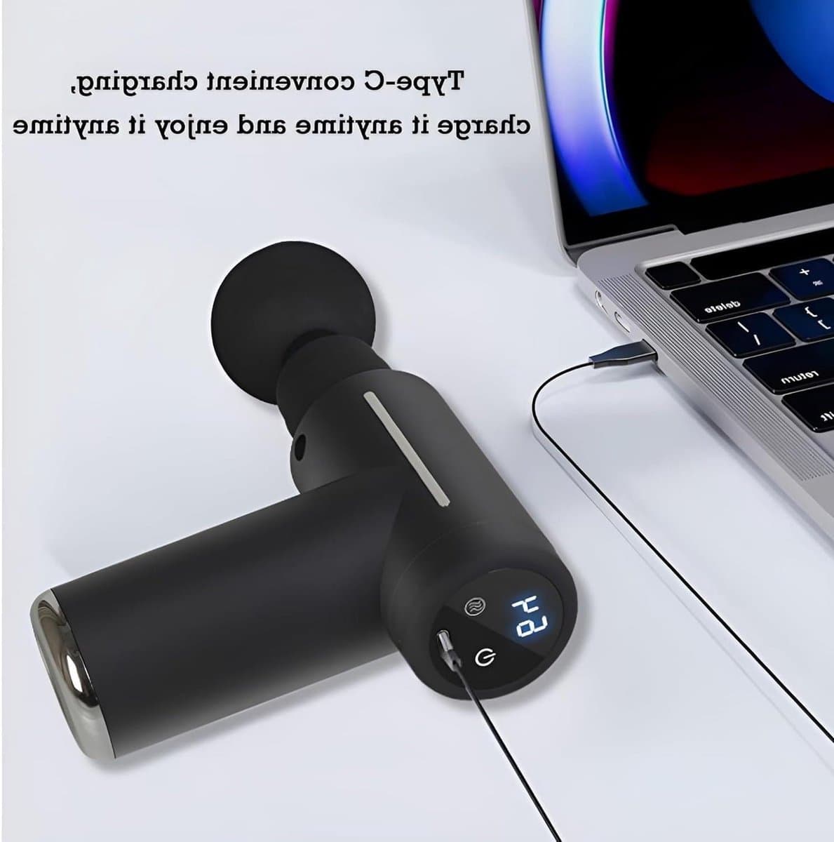 Massagepistool - Mini Massager - Spierontspanning - Borstelloze Motor - 744 x 645 x 244 cm - Zwart — afbeelding 1