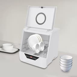 Tafelvaatwasser - Mini vaatwasser - Snel servies reinigen - 4 wasprogramma's - 5 couverts - Wit — thumbnail 3