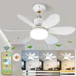 Stille plafondventilator, 40W plafondventilator met verlichting, E27 fitting, geruisloze werking, Geschikt voor woonkamer en slaapkamer. — thumbnail 1