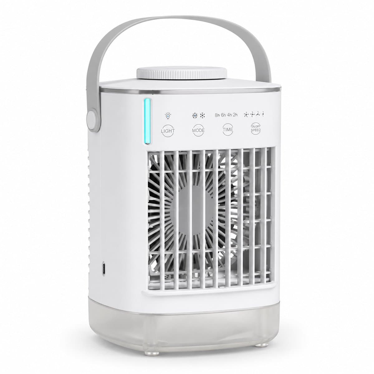 Mobiele Airco - 5-in-1 Luchtkoeler - Draagbare Aircooler met Luchtbevochtiger en Nachtlamp - 4 Snelheden - Timer - Voor Thuis en Kantoor - Wit — afbeelding 1