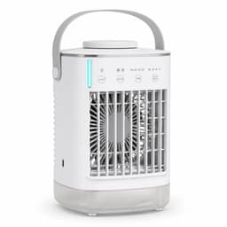 Mobiele Airco - 5-in-1 Luchtkoeler - Draagbare Aircooler met Luchtbevochtiger en Nachtlamp - 4 Snelheden - Timer - Voor Thuis en Kantoor - Wit — thumbnail 1