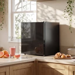 Koelkast 44 liter zwart metaal mini halfgeleider koelkast voor slaapkamer kantoor studentenkamer — thumbnail 5