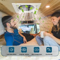Vhr - Dak Ventilator - Camper en Caravan - 12V - Openingshoek 60° - 35dB - IP68 Waterdicht - 40X40cm - Met Afstandsbediening — thumbnail 4