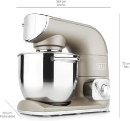 Keukenmachine - Mixer Deegmaker - Bakken en Koken - Volledig Metalen Motor - 5.5L Kom - Zilver — thumbnail 3