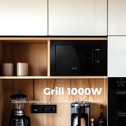 Geïntegreerde Magnetron - Inbouw Magnetron - Keuken Gemak - Met Grillfunctie - 25 Liter - Roestvrij Staal — thumbnail 3