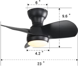 STILVORA Plafondventilator – 58 cm Met 18W Dimbare LED en Afstandsbediening – ABS – Zwart – Voor Slaapkamer en Woonkamer – DC-Motor — thumbnail 5